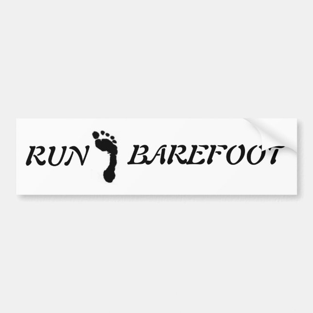 Barefoot Brand "run barefoot" bumper sticker (Front)