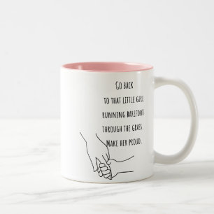 Barefoot Dreams and Childhood Echoes Two-Tone Coffee Mug