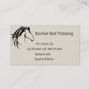 Barefoot Hoof Trimming Classic Horse Logo Business Card