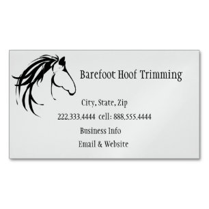 Barefoot Hoof Trimming Classic Horse Logo Magnetic Business Card