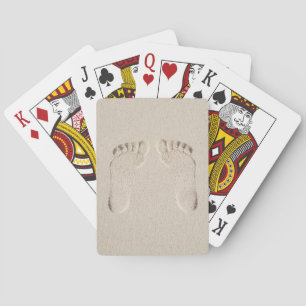 Barefoot Prints in Sand  Playing Cards