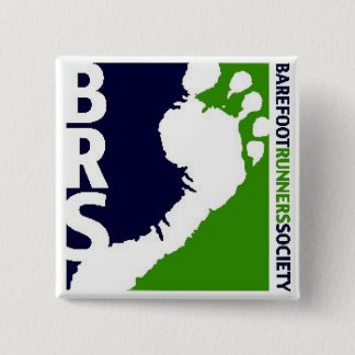 Barefoot Runners Soc Avatar Logo White Foot Square 15 Cm Square Badge