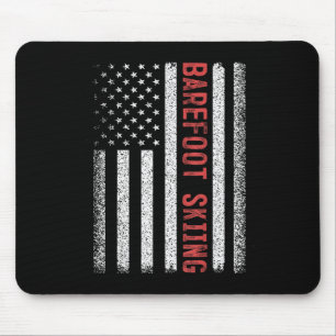 Barefoot Skiing American Flag 4th Of July  Mouse Mat