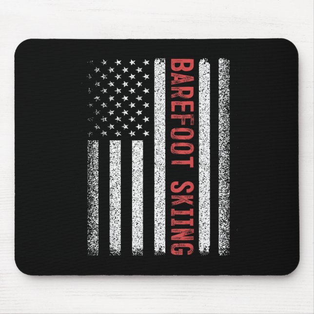 Barefoot Skiing American Flag 4th Of July  Mouse Mat (Front)