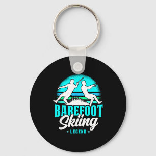Barefoot skiing legend retro style water sport key ring