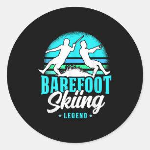 Barefoot Skiing Legend Retro Style Water Sport Ski Classic Round Sticker