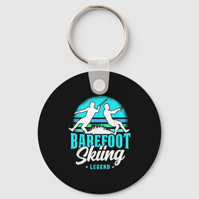 Barefoot Skiing Legend Retro Style Water Sport Ski Key Ring (Front)