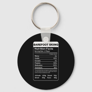 Barefoot Skiing Nutrition Facts Key Ring