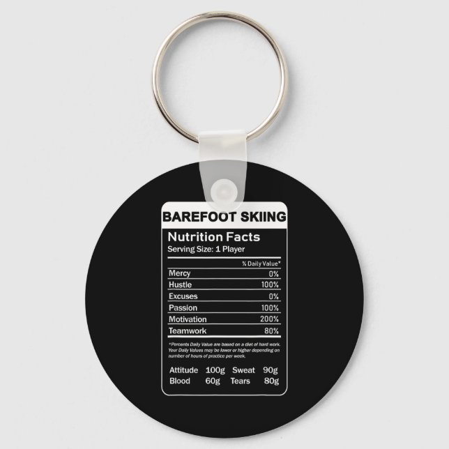 Barefoot skiing nutrition facts  key ring (Front)