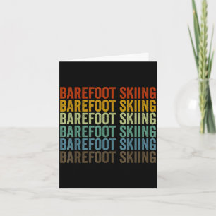 Barefoot skiing sports retro card