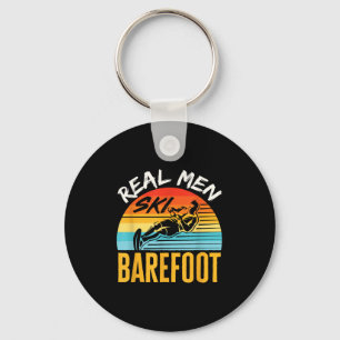 Barefoot Water Skiing Skier Funny Real Men Ski Bar Key Ring