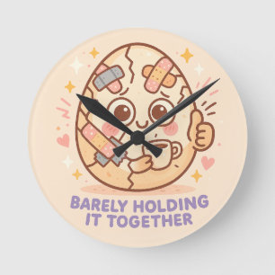 Barely Holding It Together Round Clock