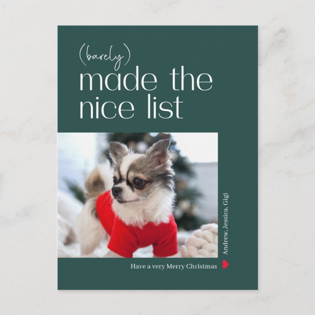 Barely Made It Editable Colour Holiday Postcard (Front)