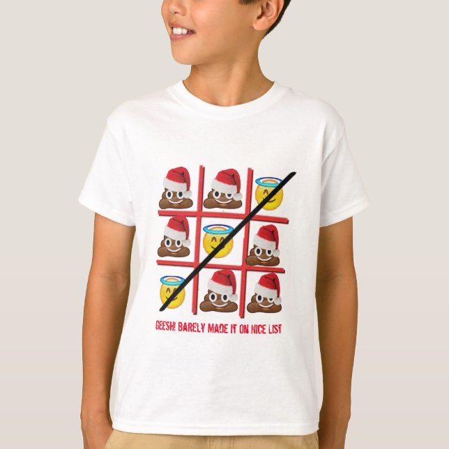 Barely Made Nice List Shirt - Boys Christmas Tee (Front)