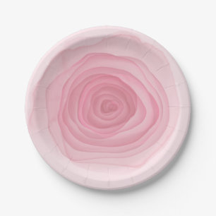 Barely Pink Acid Paint Rose in Subtle Pink Paper Plate