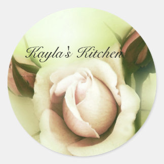 barely pink roses1 classic round sticker