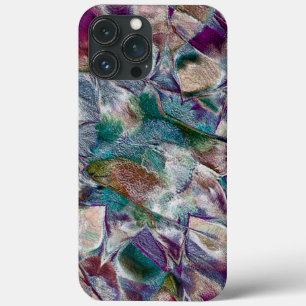Barely visible flower drawing in very porous style iPhone 13 pro max case