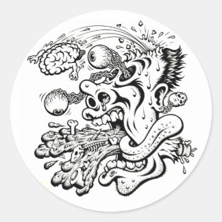 BARF BRAIN CLASSIC ROUND STICKER