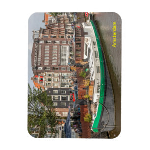 Barge moored on the Prinsengracht, Amsterdam Magnet