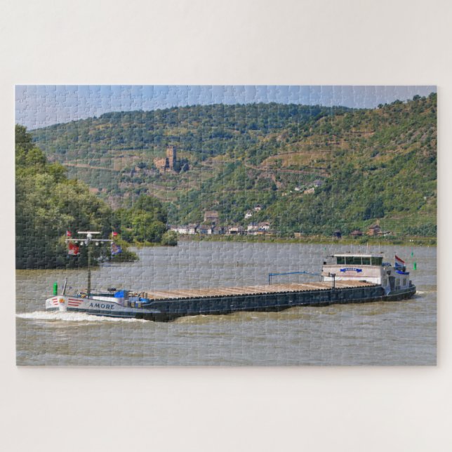 Barge on the River Rhine 2 Jigsaw Puzzle (Horizontal)