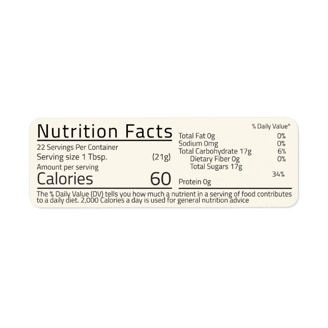 BARGIN 2021 Honey Nutrition Return Address Labels (Front)