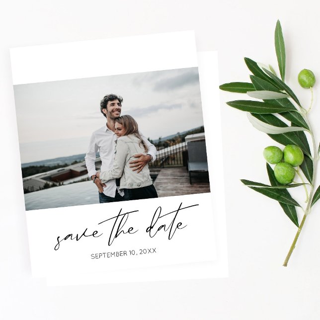 Bargin Modern Chic Photo Landscape W Save the Date (Creator Uploaded)