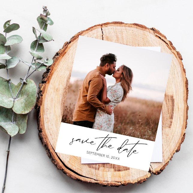 Bargin Modern Chic Photo Vertical W Save the Date (Creator Uploaded)