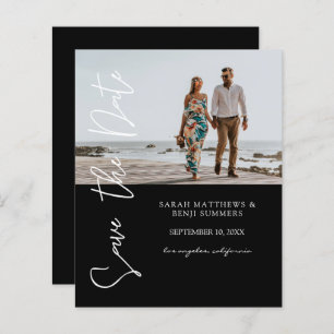Bargin Photo & Typography Save the Date Black 4