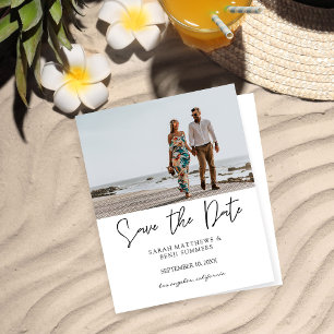 Bargin Photo & Typography Save the Date White H