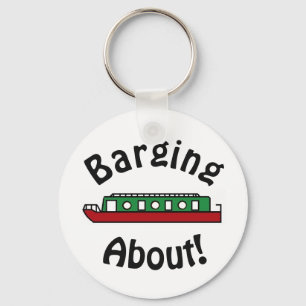 Barging About Canal Boat Key Ring