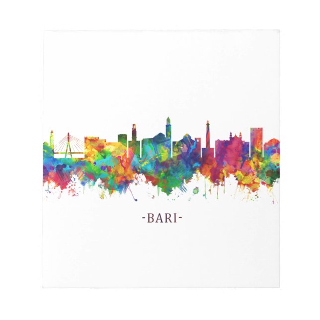 Bari Italy Skyline Notepad (Front)