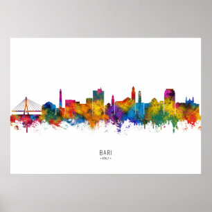 Bari Italy Skyline Poster