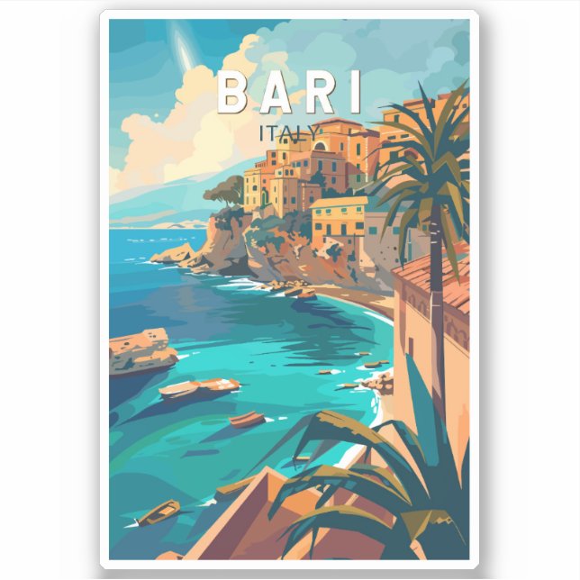 Bari Italy Travel Art Vintage (Front)