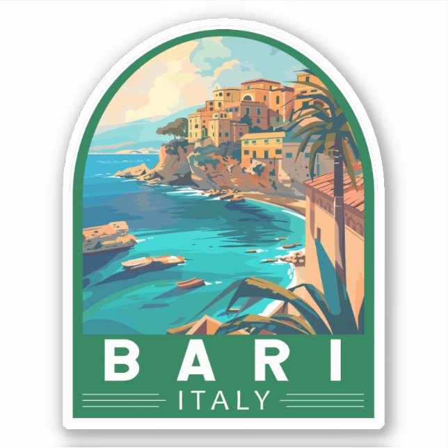 Bari Italy Travel Art Vintage (Front)