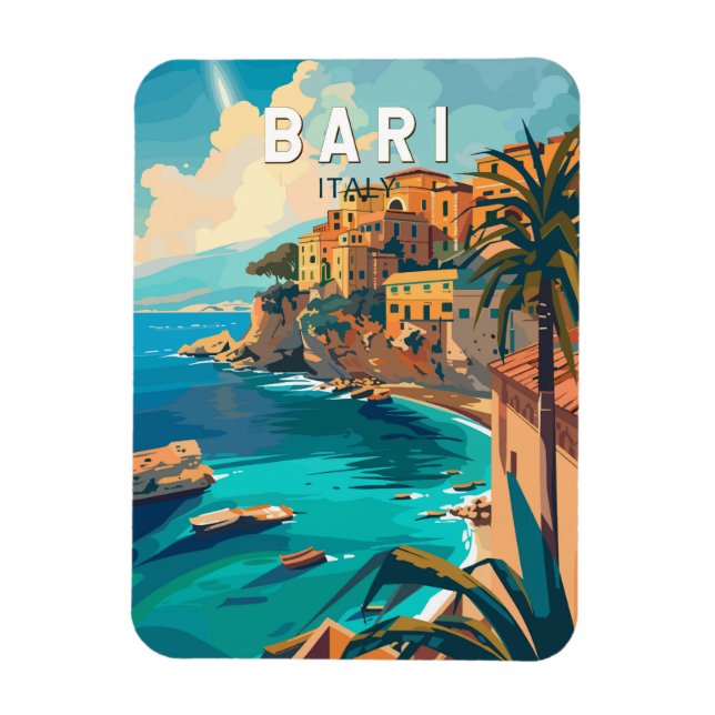 Bari Italy Travel Art Vintage Magnet (Vertical)