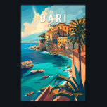 Bari Italy Travel Art Vintage Poster<br><div class="desc">Bari retro vector travel design. Bari is a port city on the Adriatic Sea,  and the capital of southern Italy’s Puglia region.</div>