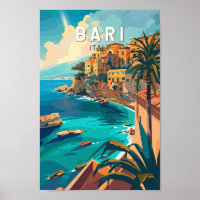 Bari Italy Travel Art Vintage