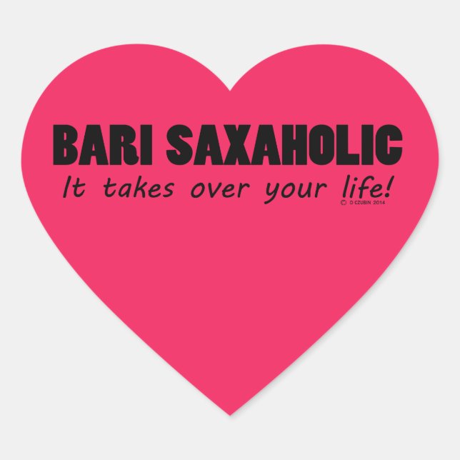 Bari Saxaholic Life Heart Sticker (Front)