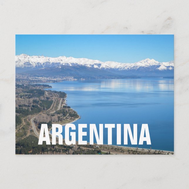 Bariloche Aerial View In Winter Postcard (Front)