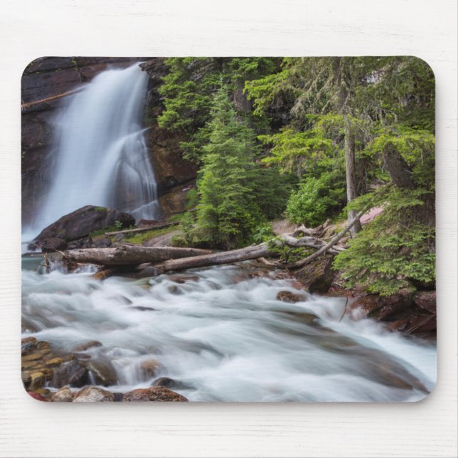 Baring Falls in Glacier National Park, Montana Mouse Mat (Front)