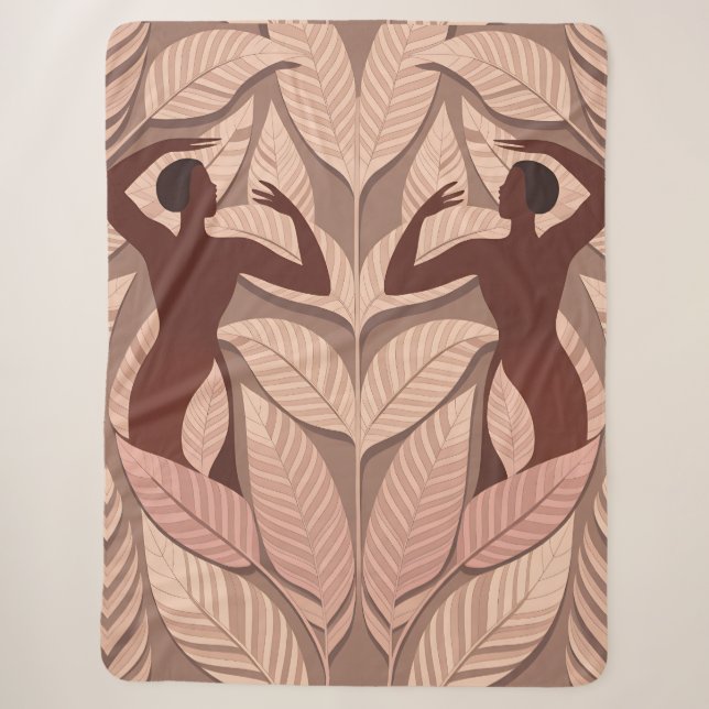 Baris Dancer Silhouette Sherpa Blanket (Front)