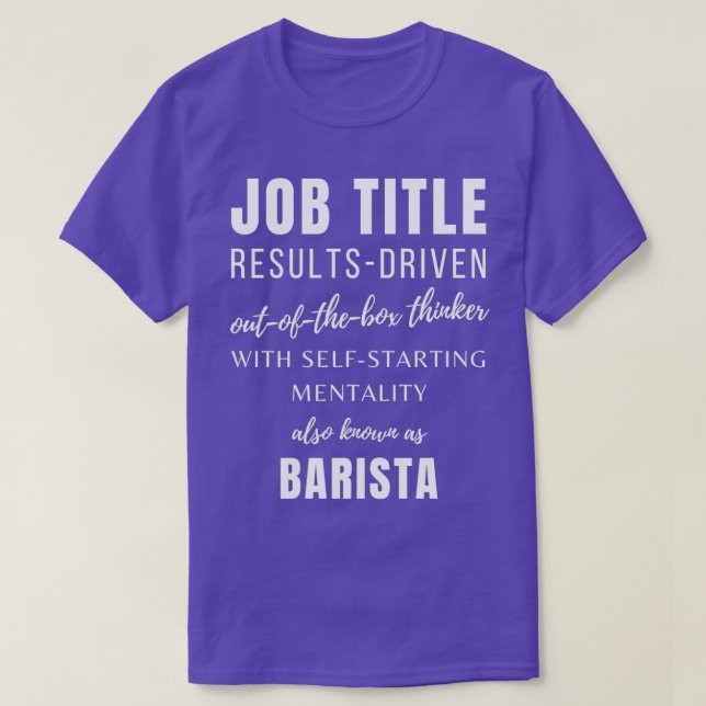 Barista Barista Work Colleagues Management Job T-Shirt (Design Front)