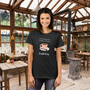 Barista black white cup coffee name quote T-Shirt