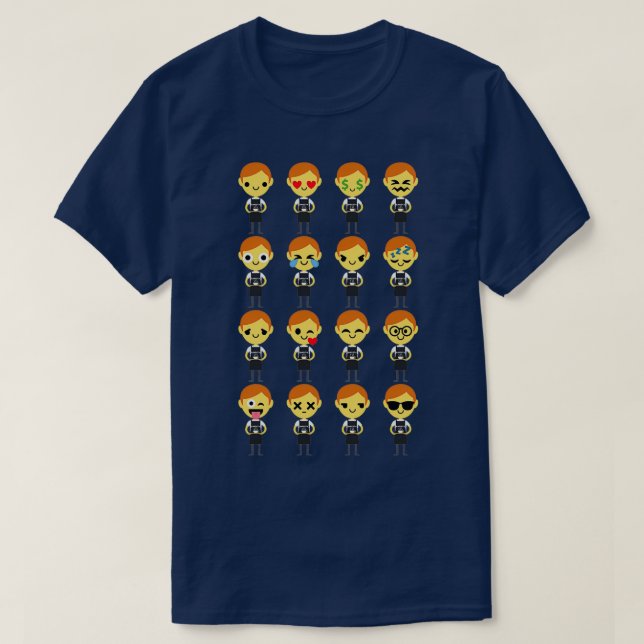 Barista Boy Emoji T-Shirt (Design Front)