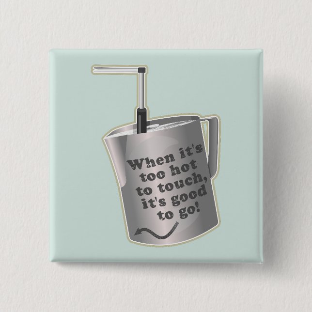  Barista cafe milk warming jug 15 Cm Square Badge (Front)