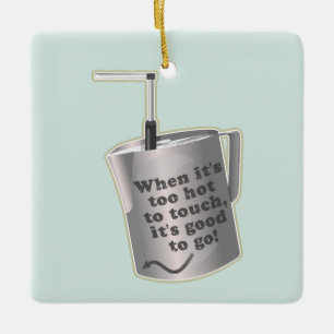 Barista cafe milk warming jug Ceramic Ornament
