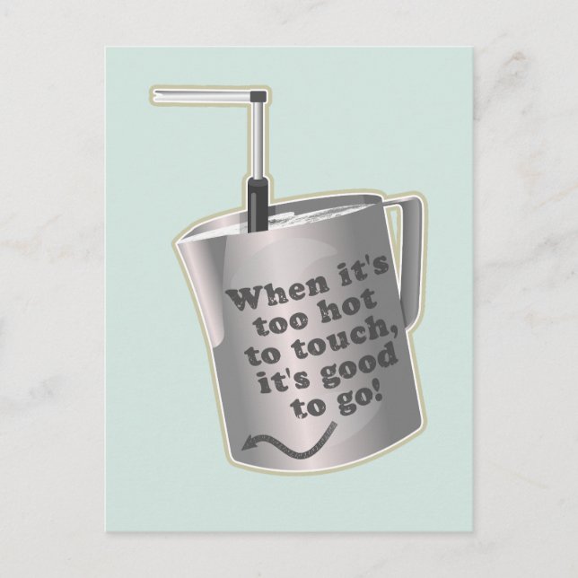  Barista cafe milk warming jug Postcard (Front)