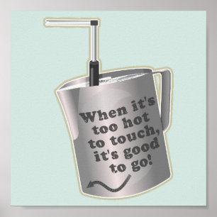 Barista cafe milk warming jug Poster