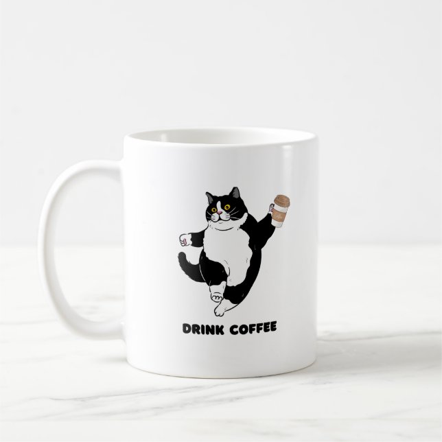 Barista Cat Coffee Mug (Left)