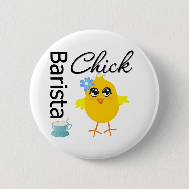 Barista Chick 6 Cm Round Badge (Front)